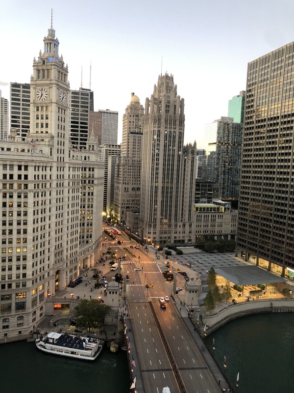 This is a picture taken of downtown Chicago, showcasing how few people there are outside during the COVID-19 Pandemic. 