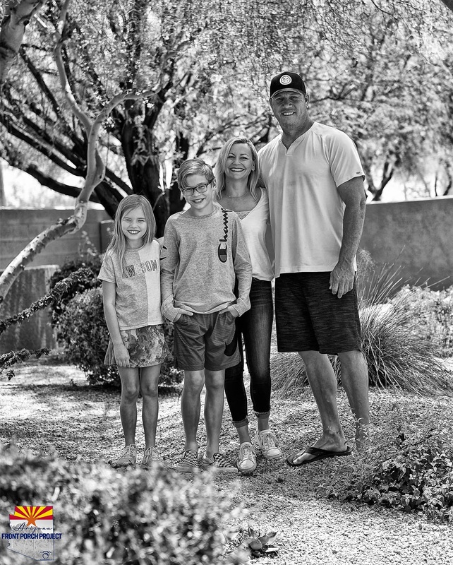 Family posing for a picture. 