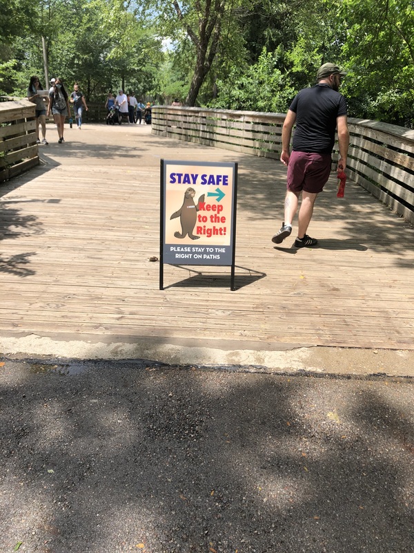 Photo of a sign directing foot traffic to Keep to the Right. 