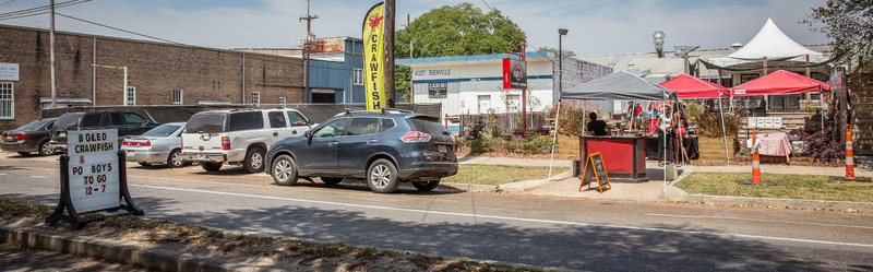 Take out only tent for  at Clesi’s Seafood in New Orleans, LA.