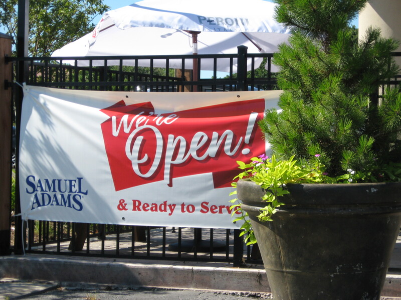 An open sign at a restaurant. 