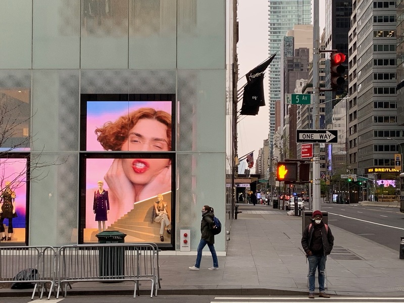 Corner of a street in New York City. 