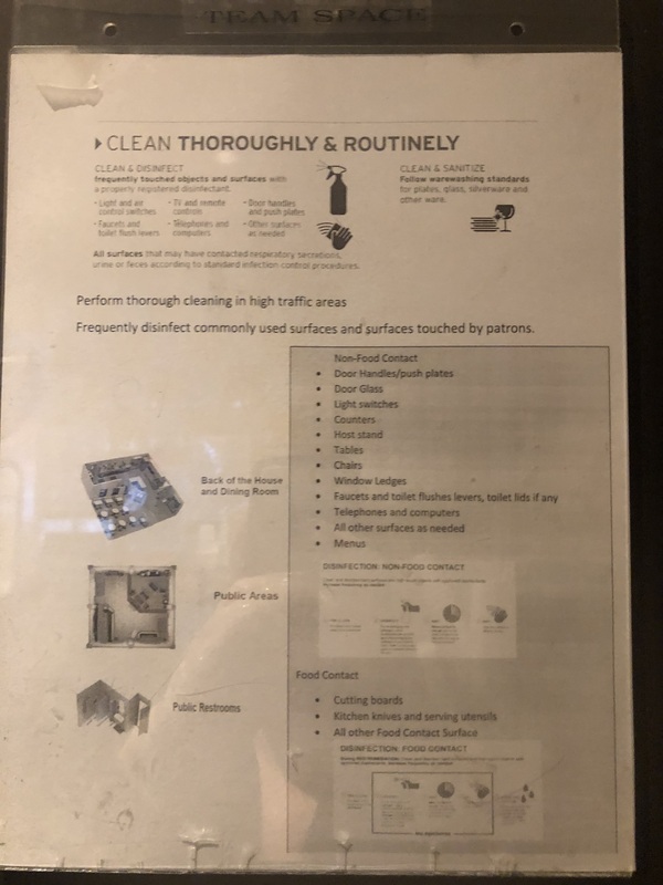 Sanitation guidelines at a bakery.