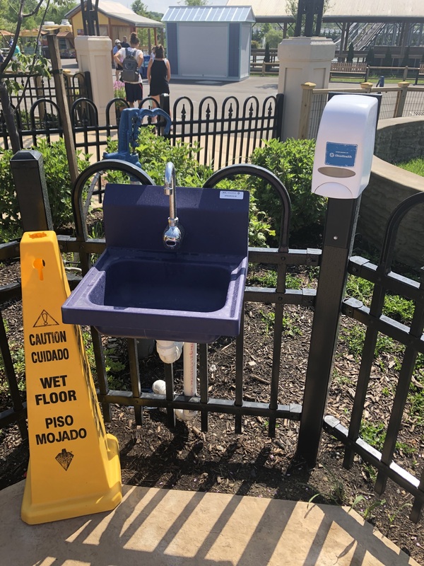 Photo of a hand washing station.