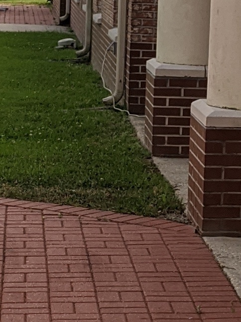 row of brick columns 