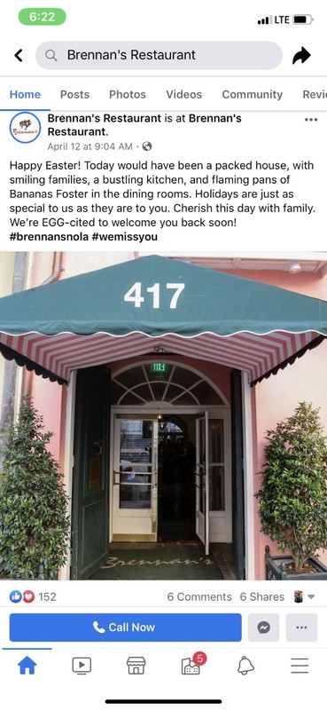 A social media post from Brennan's Restaurant.