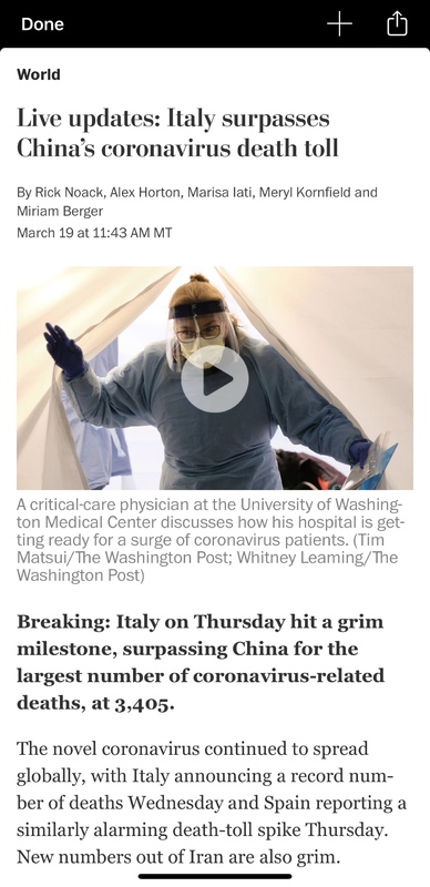 A screenshot of an article from the Washington Post. 