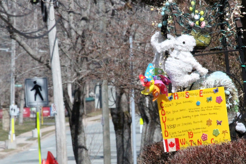 Easter decorations on a tree. 