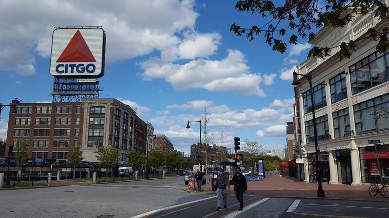 A photo of a city square.