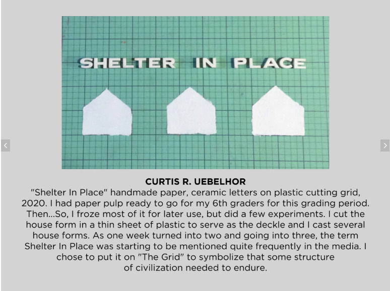 Photo of a craft project reading "Shelter in Place".