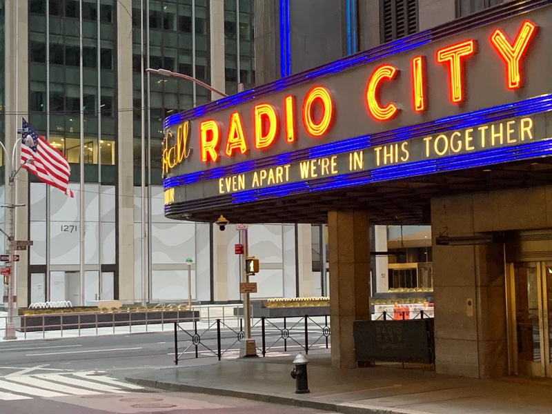 The side of a building in New York City. 