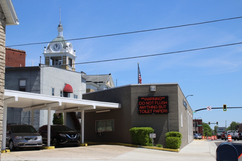 Exterior of buildings.