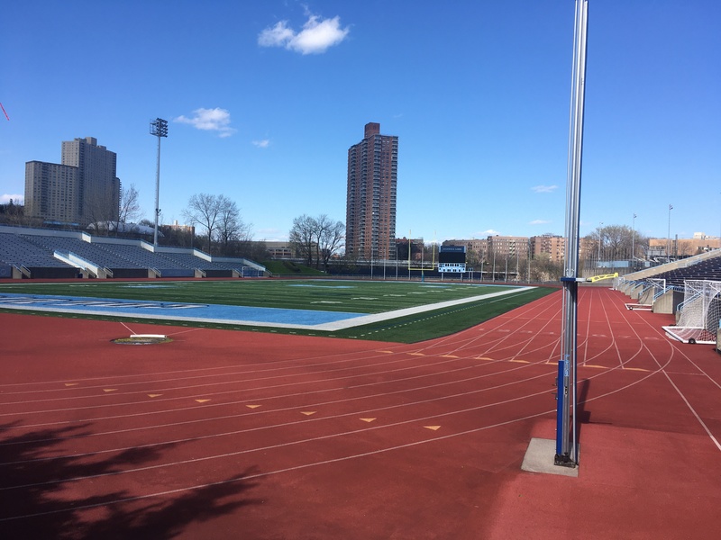 An empty sports complex. 