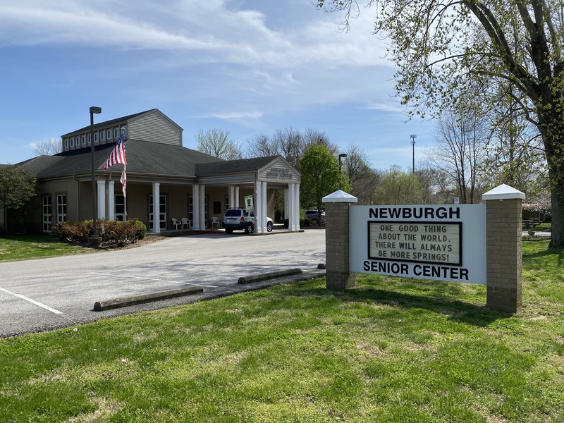 A sign outside a senior center reading "One Good Thing About the World, There Will Always be More Springs!".