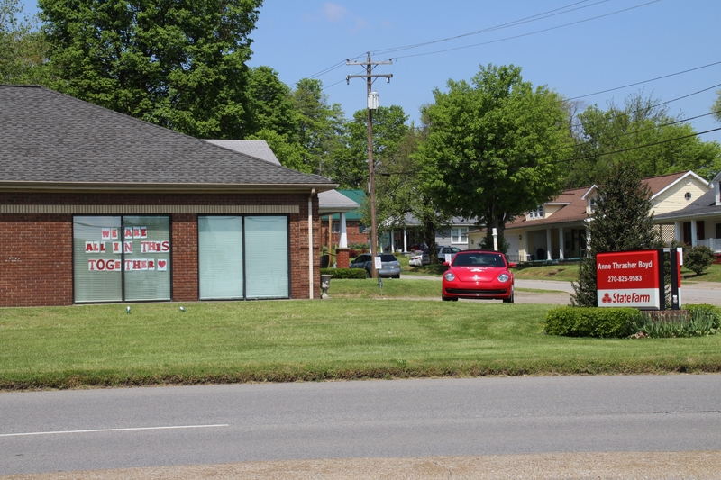 A brick building exterior.