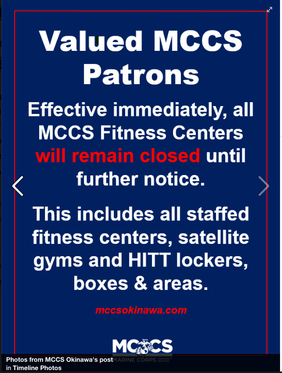 A notice of a closed gym.