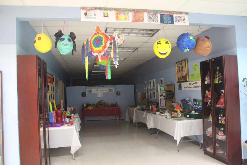 An empty room with various things in a school.