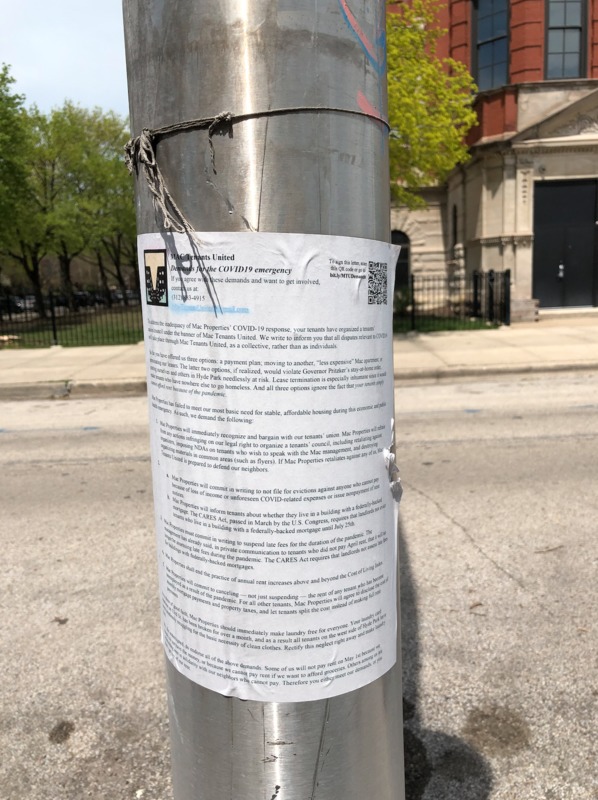 paper posted on pole with corona virus information