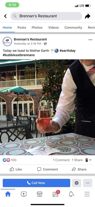 A social media post from Brennan's Restaurant.