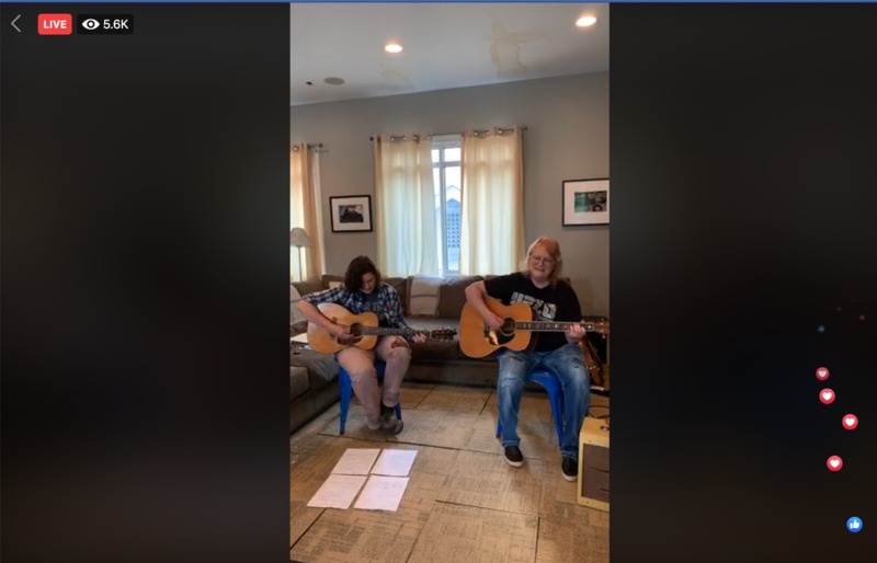 A screenshot of a Facebook Live. 