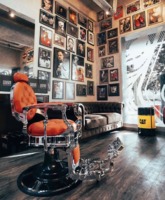 An empty barbershop. 