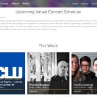 A screenshot from KEXP with upcoming virtual concert information. 