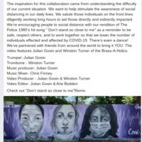 Social media post by "Brass-A-Holics" with photo of a mural that has a purple background and three people: one with a sore on their cheek an short hair (left), one with a facemask under their chin and sores on their nose with longer hair that looks pulled back (middle), and one with a facemask on with long dark hair. All are suppose to represent frontline workers during COVID-19 and all are depicted as exhausted. 