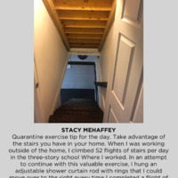 Wooden stairs in a house.