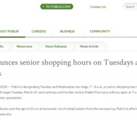 A screenshot of Publix.com.