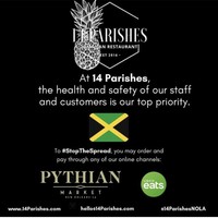 A social media post from 14 parishes Jamaican restaurant. 