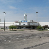 Image of an empty movie theater parking lot.