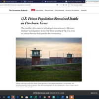 A news article titled "U.S. prison population remained stable as pandemic grew."