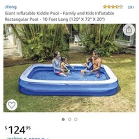 Screenshot of an inflatable pool for sale. 