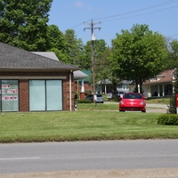 A brick building exterior.