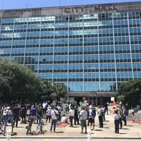 Image of the people gathered at city hall in New Orleans during the Solidarity Conference. 