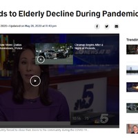 Screenshot of a news clip with the title "isolation leads to elderly decline during pandemic".