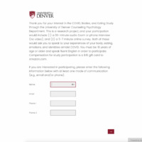 A screenshot of a form to participate in a research project.