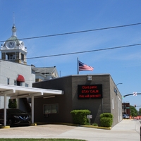 Exterior of buildings.