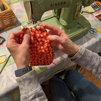 Sewing facemasks.