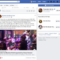 Screen shot of a Facebook page for the Spotted Cat Music club