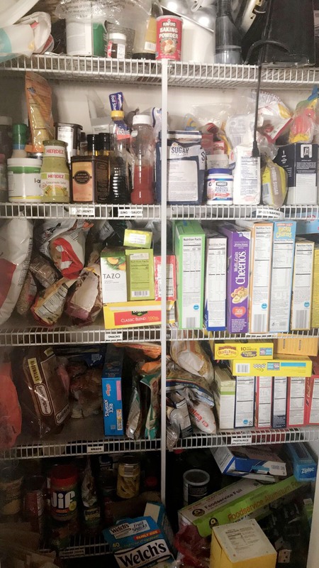 A pantry that is full of various food items. 
