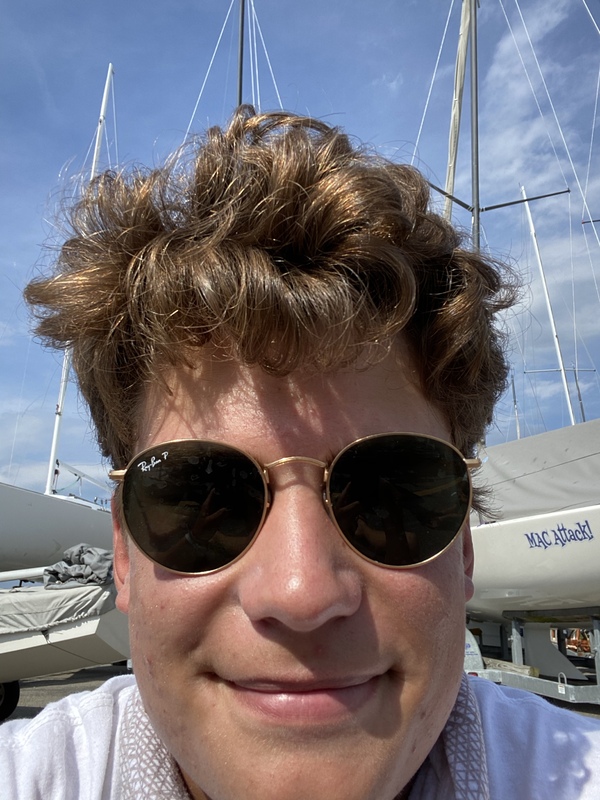 A masculine person on facetime.